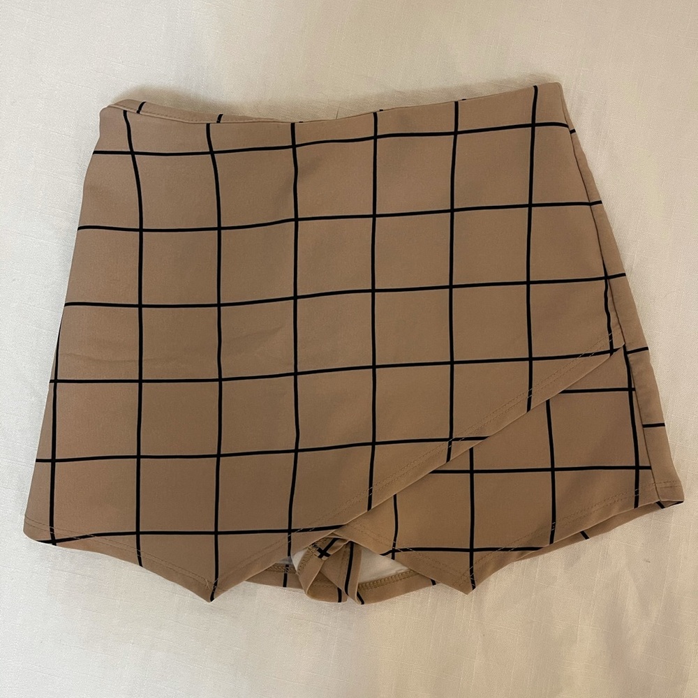 Checkered plaid skort pink